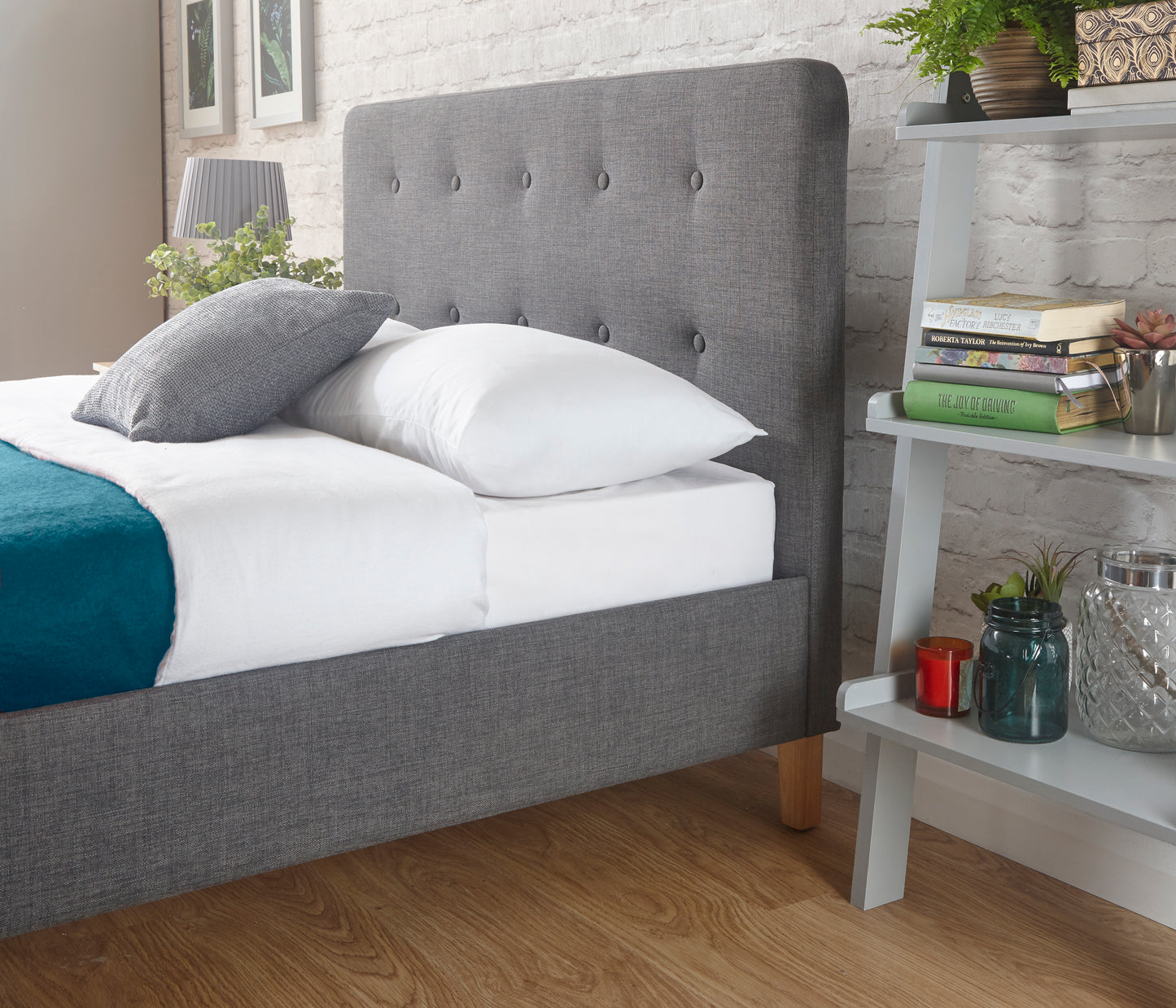 GFW Ashbourne Grey Upholstered Bed - Kingsize 3