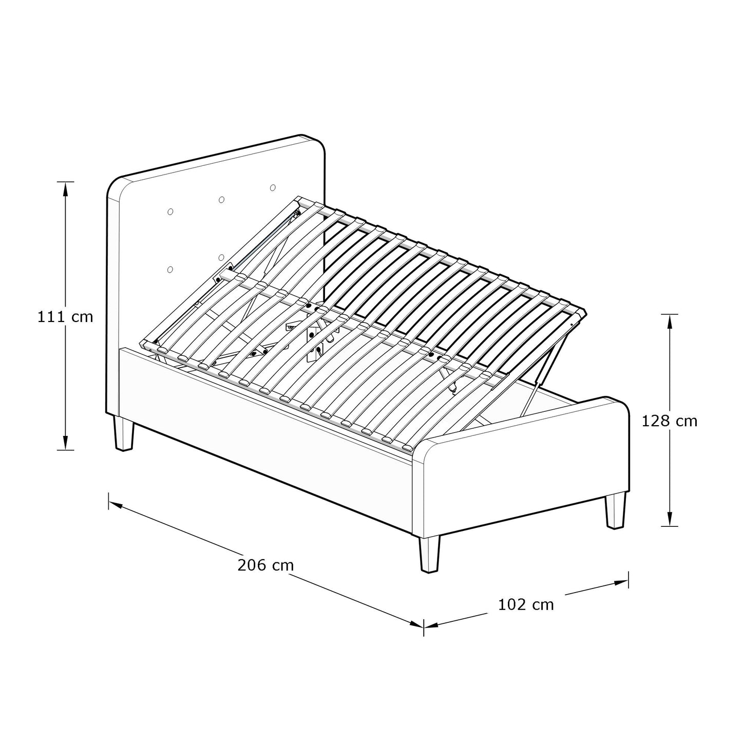 GFW Ashbourne Ottoman Bed - Single 3