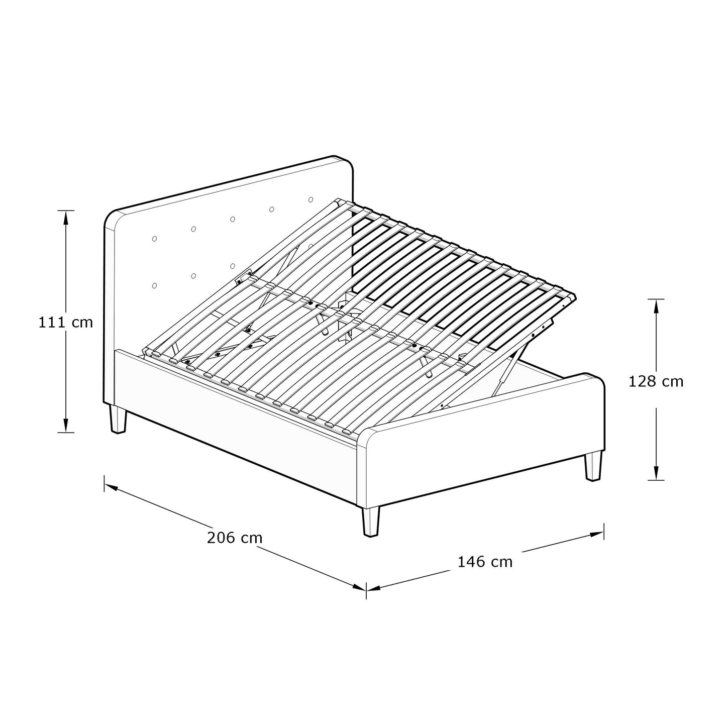 GFW Ashbourne Ottoman Bed - Double 3