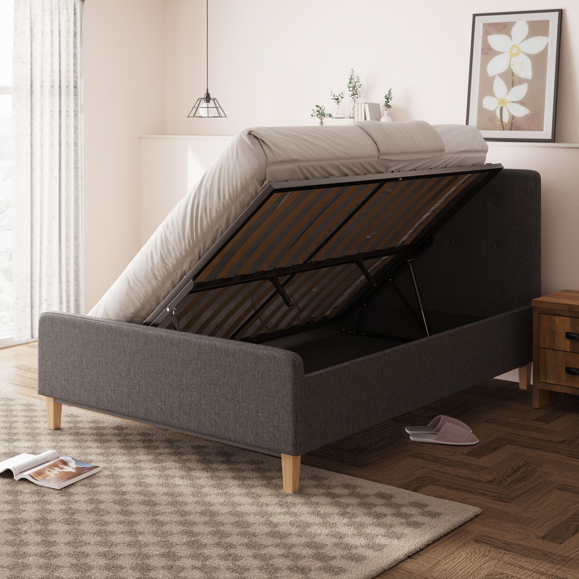 GFW Ashbourne Ottoman Bed - Double 2