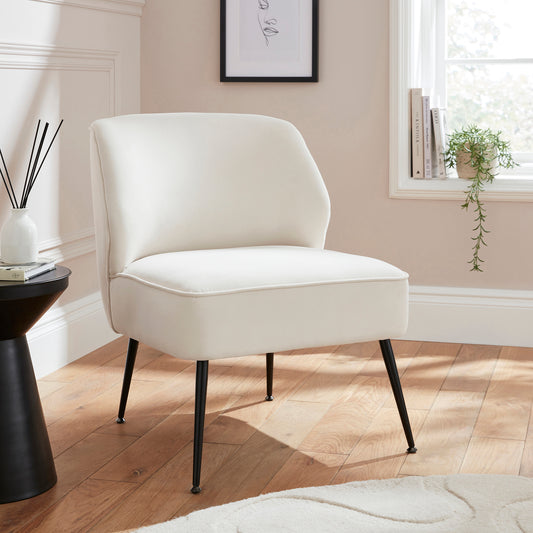 GFW Ava Velvet Accent Chair - Natural