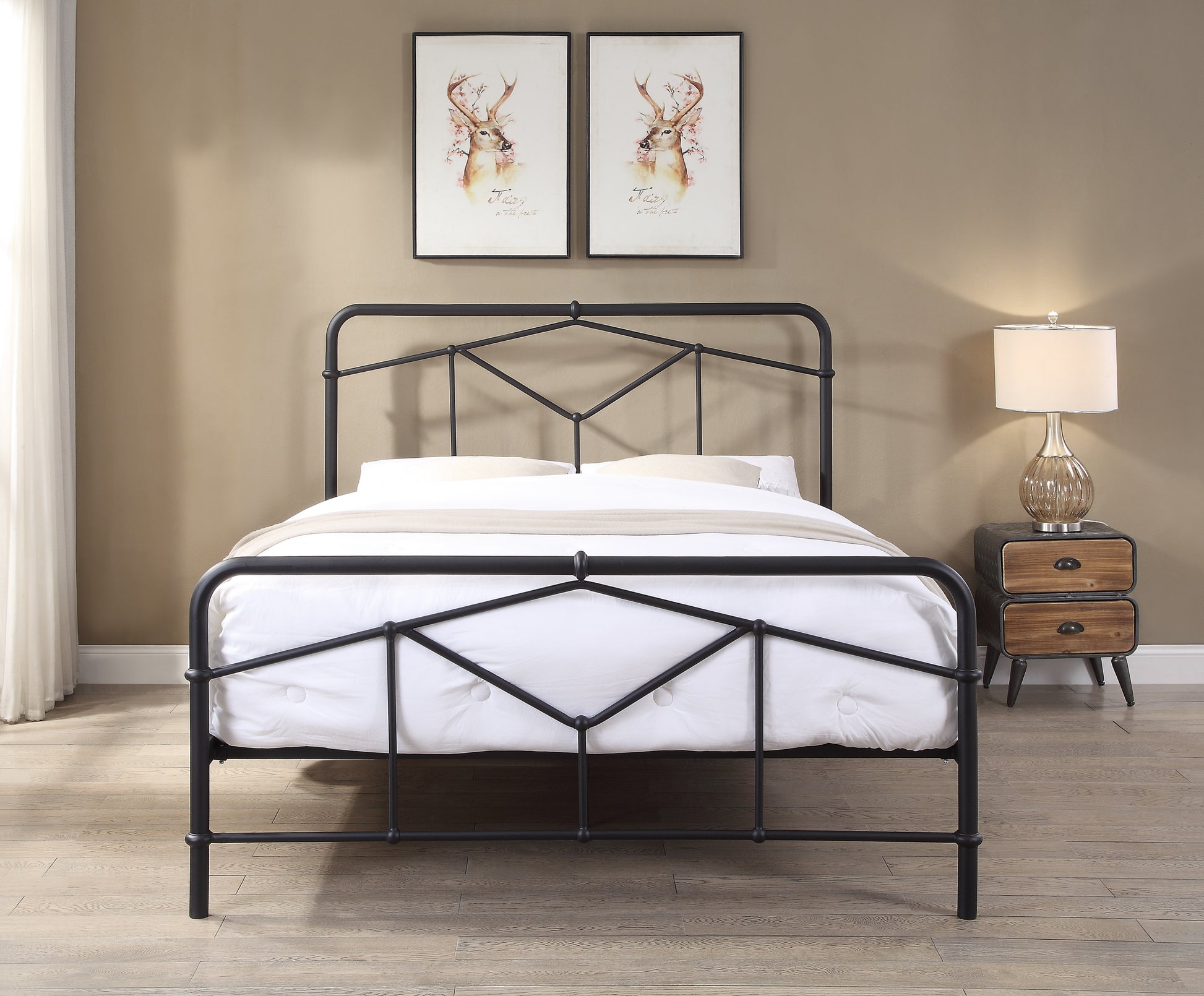 Adelaide Metal Bed Frame - Sand Blast Black Front