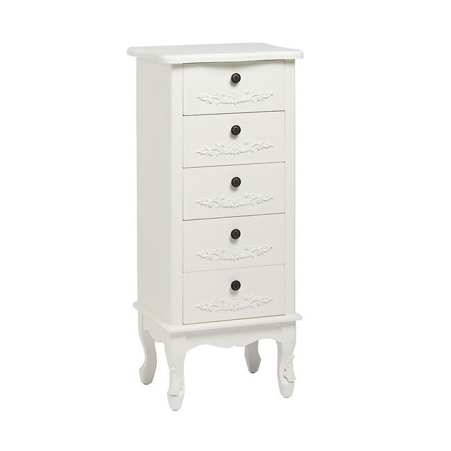 Luminosa Living Austin 5 Drawer White Chest