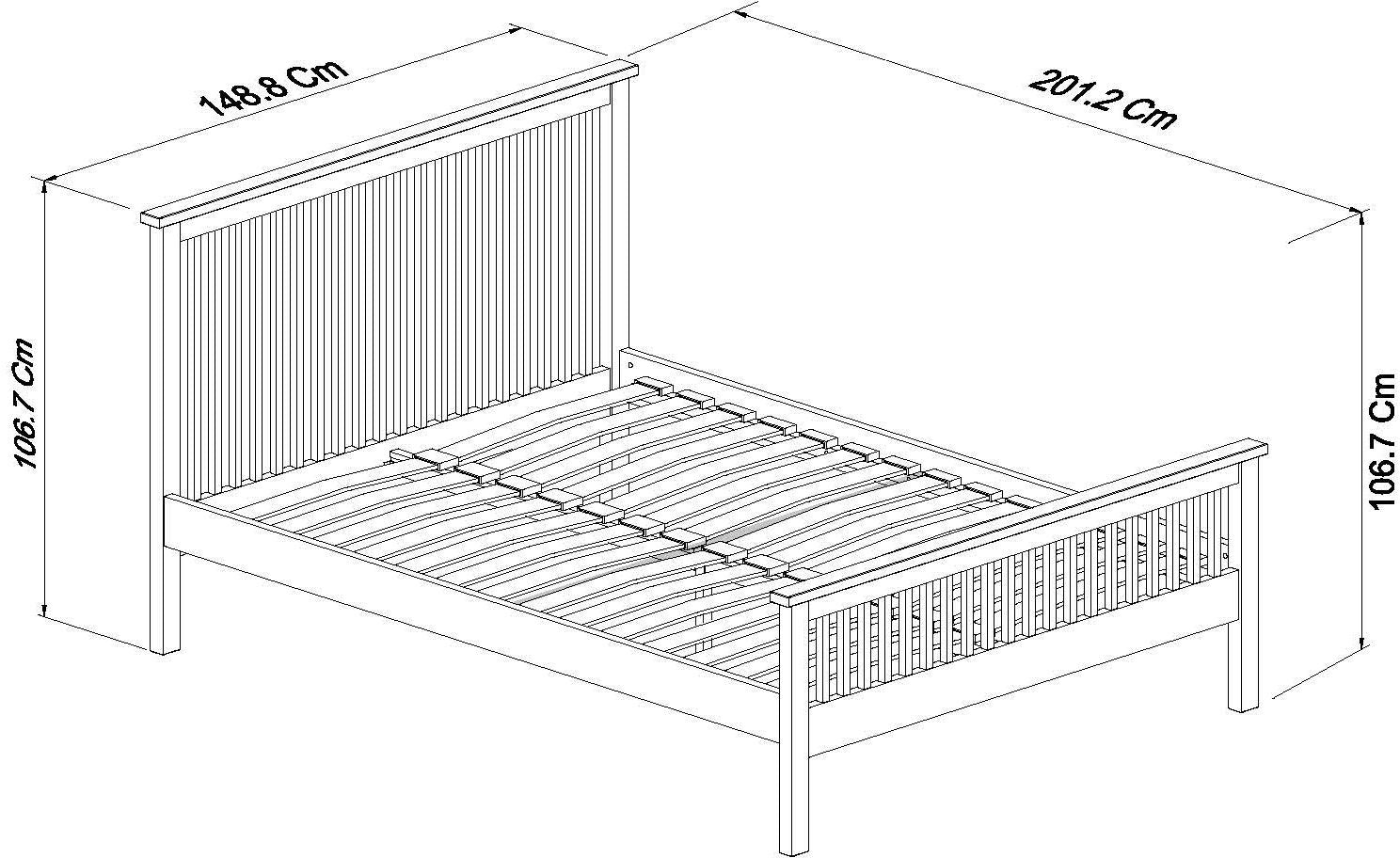 Atlanta Oak High Footend Bedstead Double Dimensions