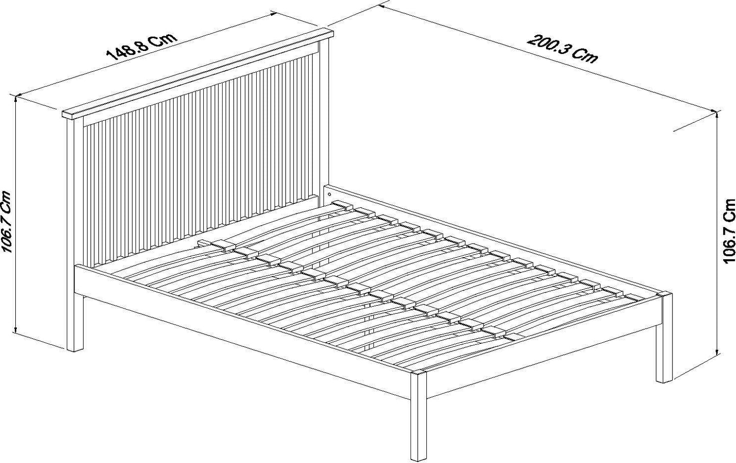 Atlanta Oak Low Footend Bedstead Double Dimensoons