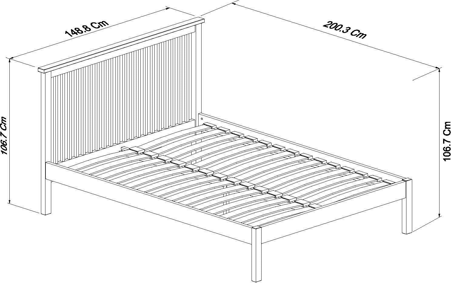 Atlanta Oak Low Footend Bedstead Double Dimensoons