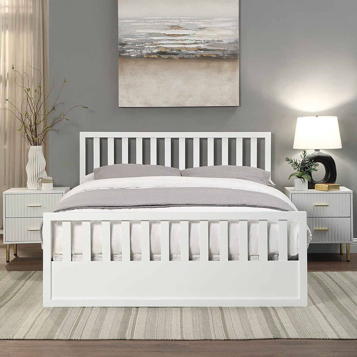 Atlantic White Wooden Ottoman Bed Frame  3