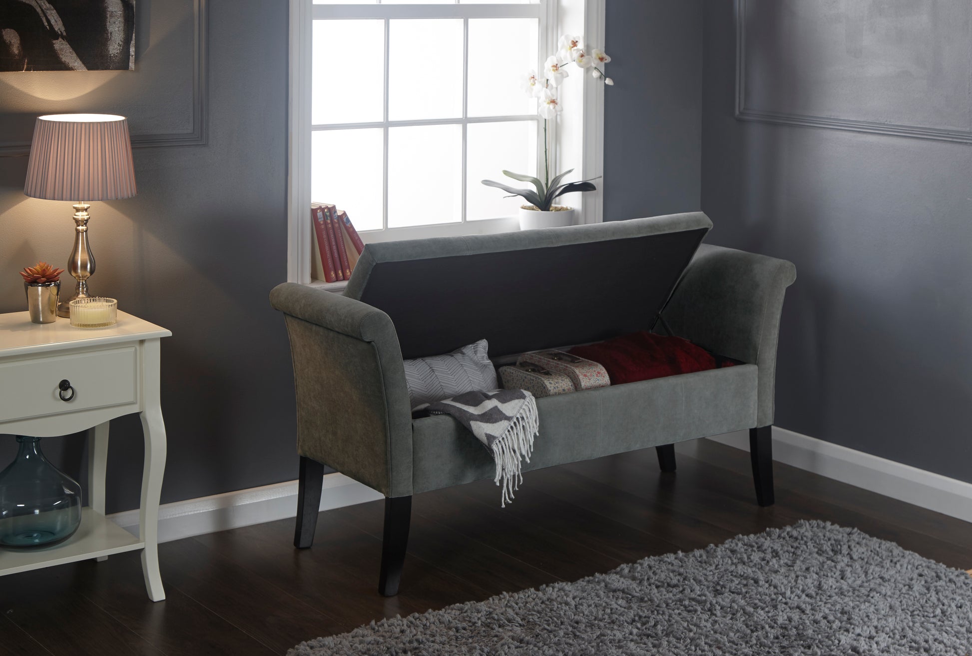 GFW Balmoral Blanket Box - Grey 2