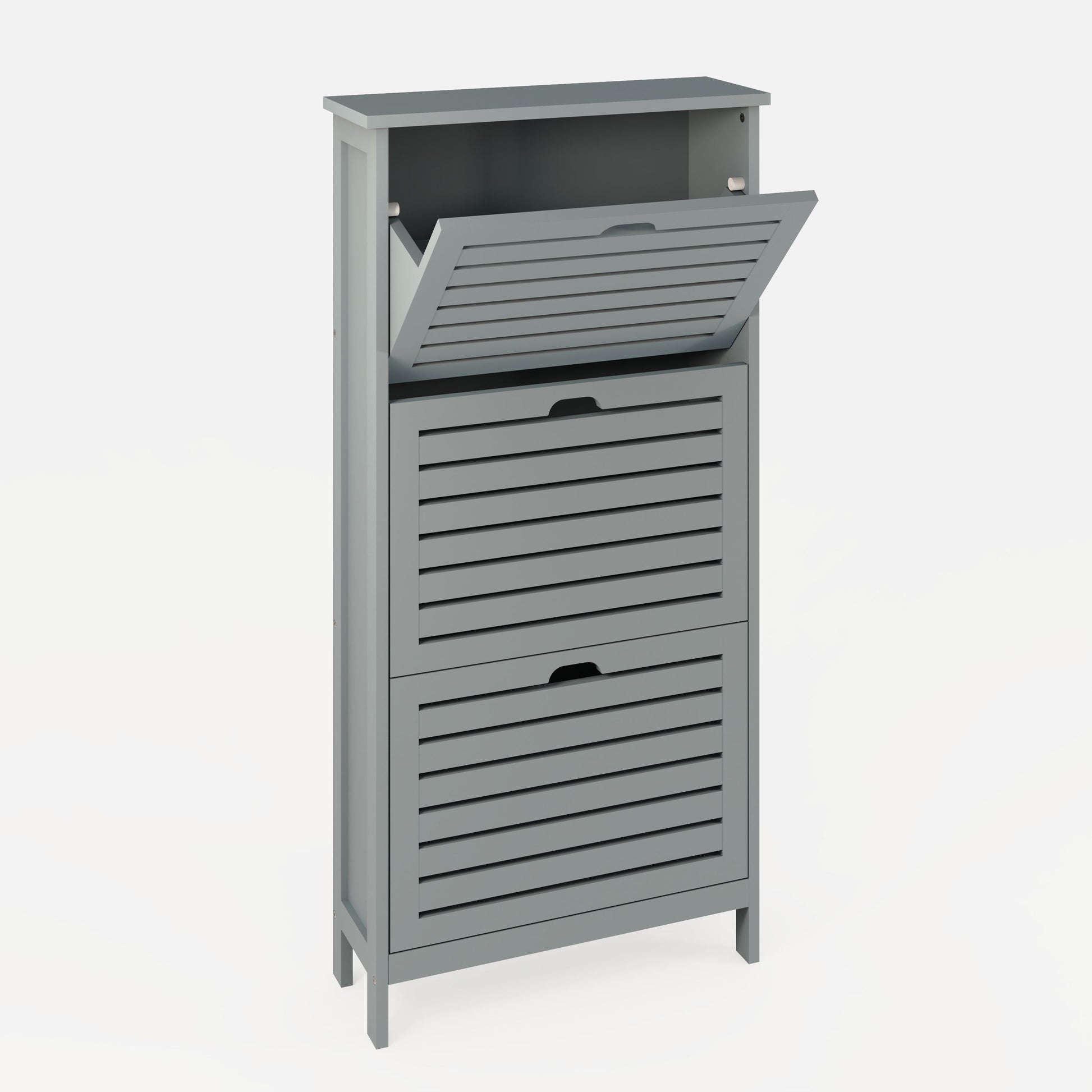 GFW Bergen Three Tier Shoe Cabinet - Grey 3