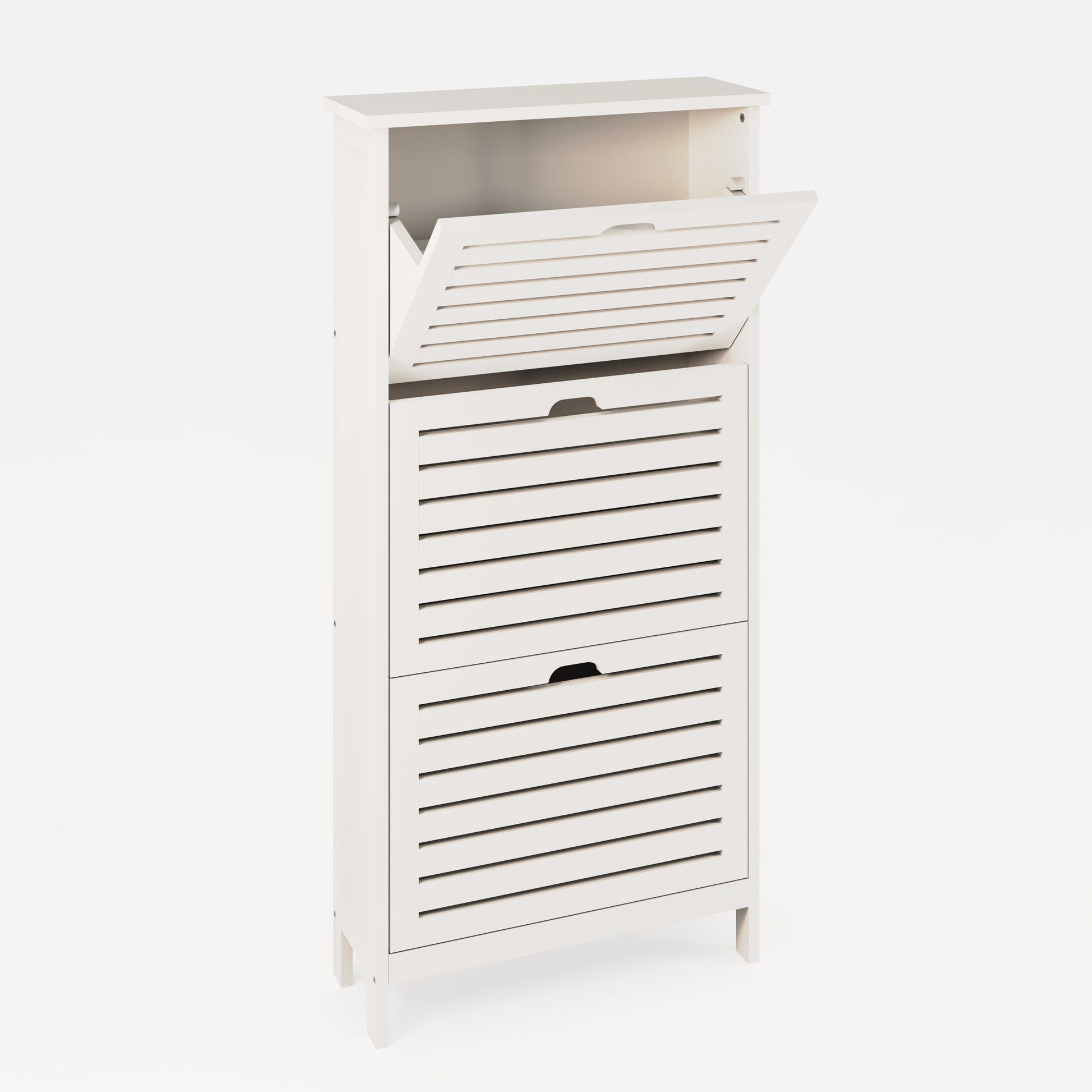 GFW Bergen Three Tier Shoe Cabinet - White 3