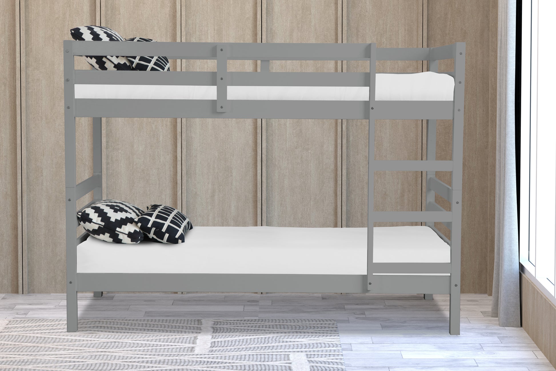 Boston Wooden Bunk Bed - Grey 4