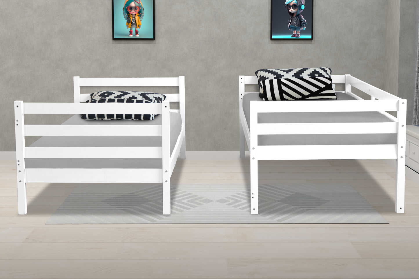 Boston Wooden Bunk Bed - White 2