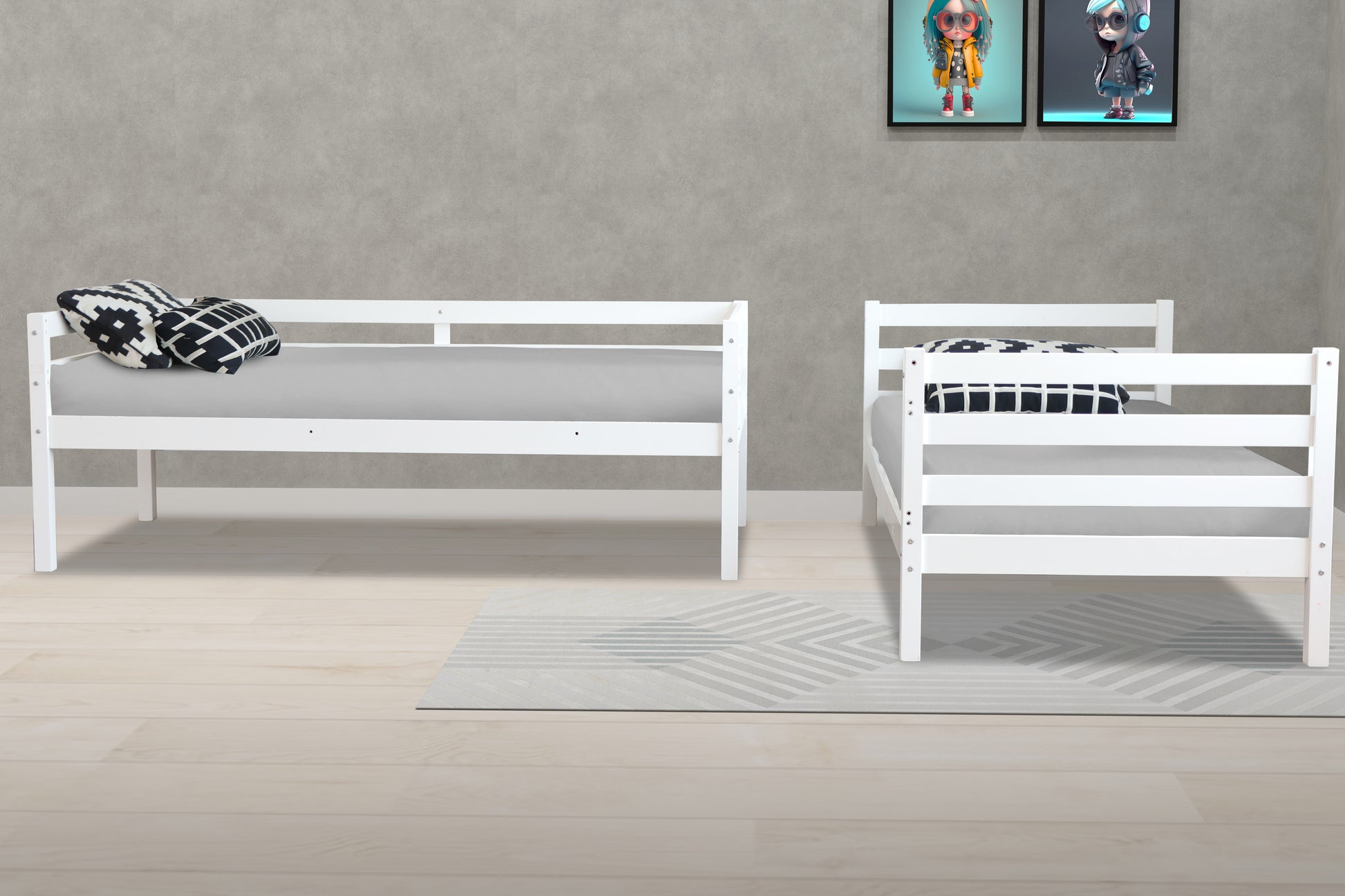 Boston Wooden Bunk Bed - White 3