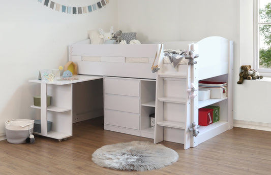 Sydney Wooden Mid Sleeper - White