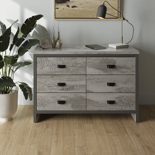 GFW Boston 3+3 Drawer Chest - Grey