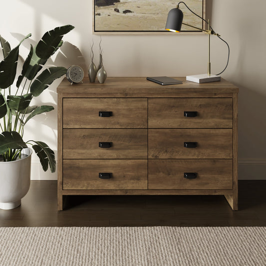 GFW Boston 3+3 Drawer Chest - Knotty Oak