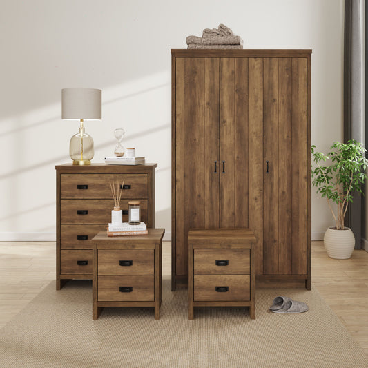 GFW Boston 4 Piece Bedroom Set - Knotty Oak