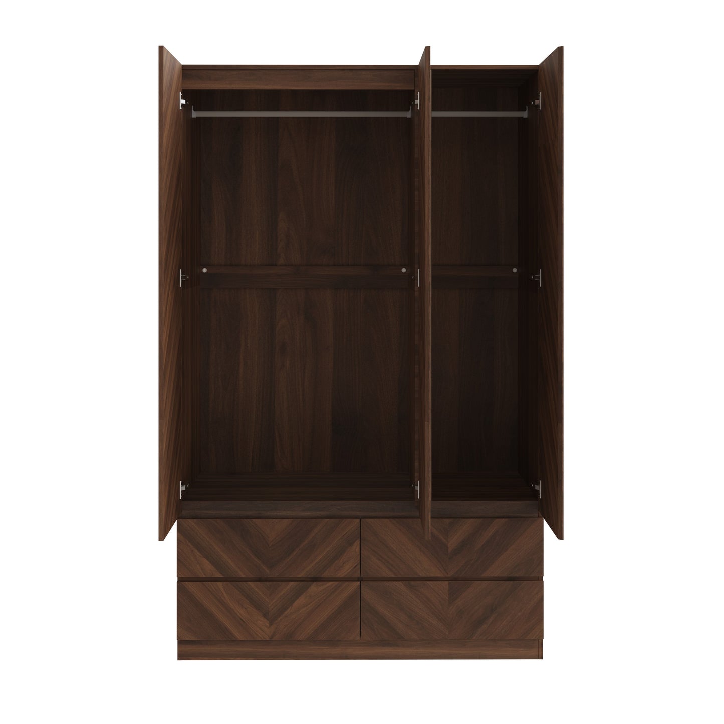 GFW Catania 3 Door 4 Drawer Wardrobe - Walnut 2