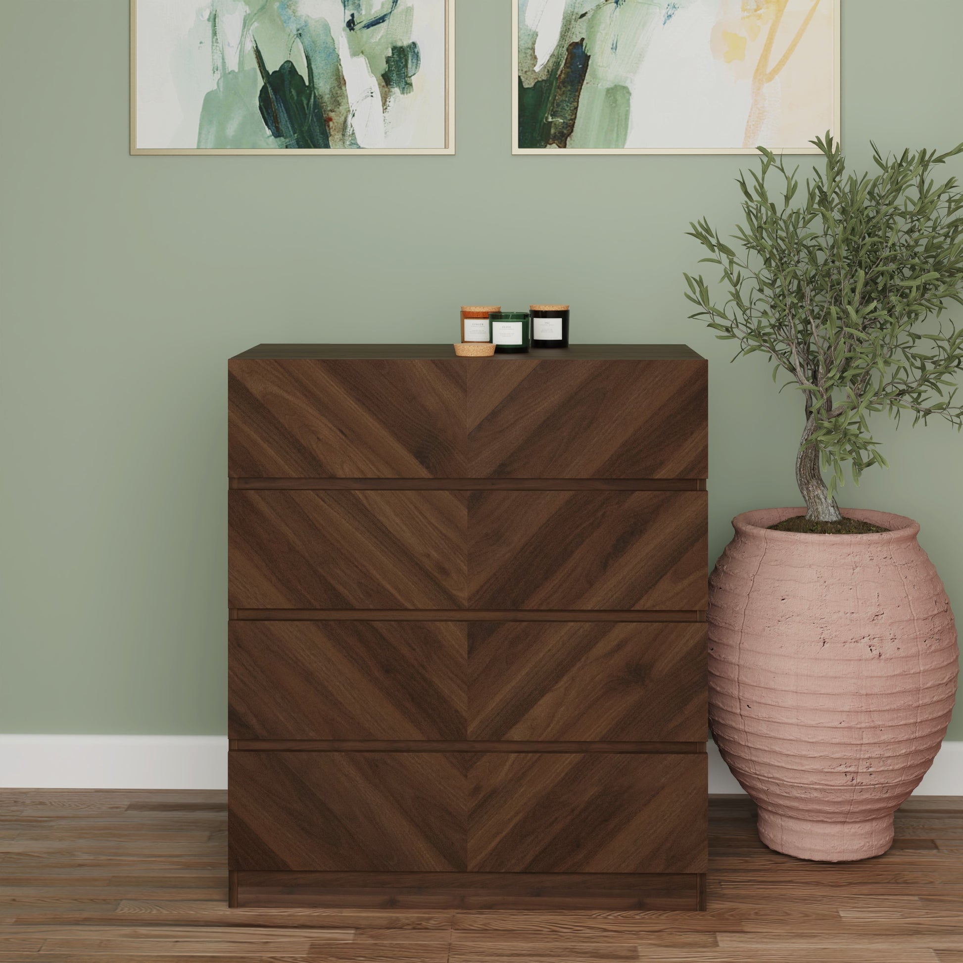 GFW Catania 4 Drawer Chest - Walnut