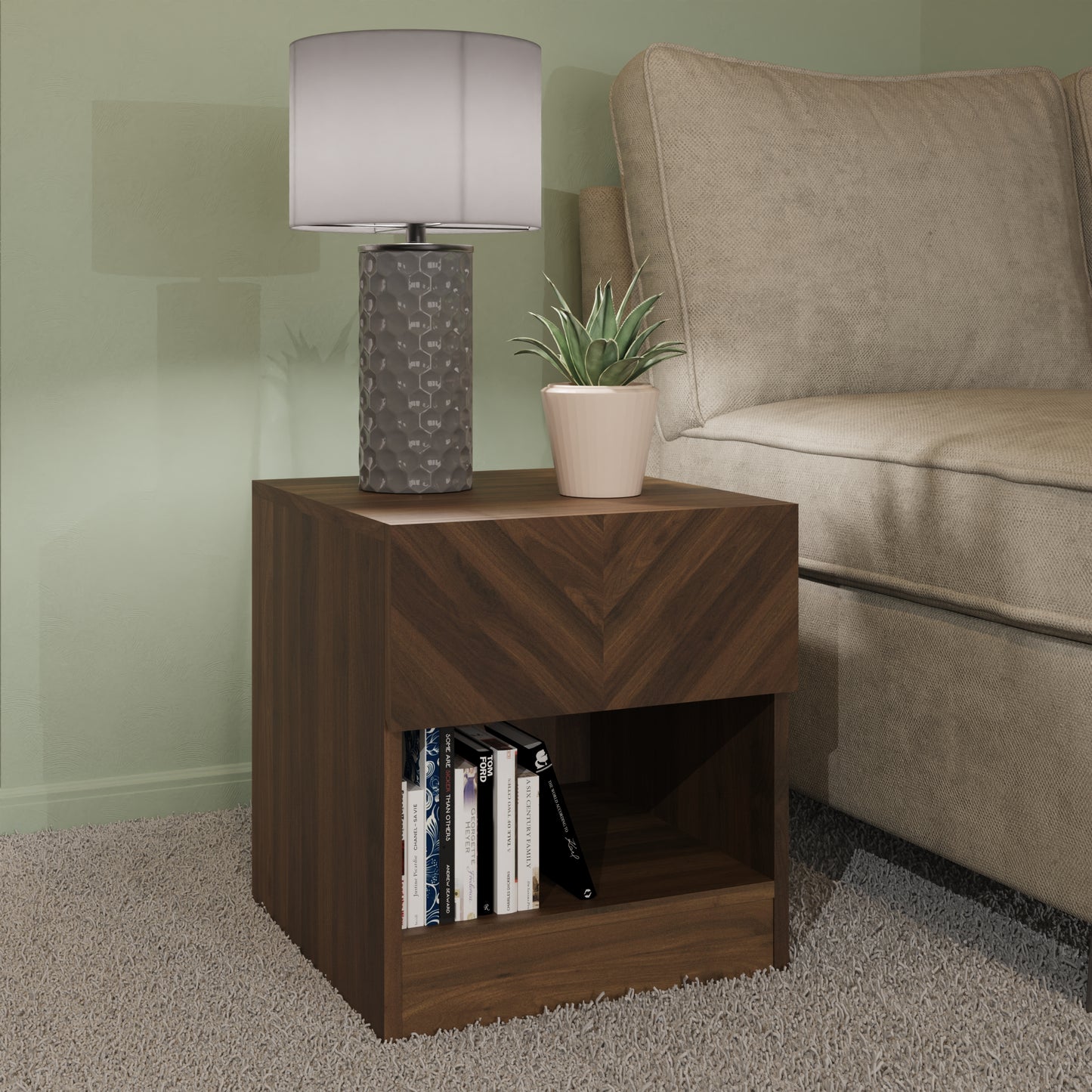 GFW Catania Lamp Table - Walnut