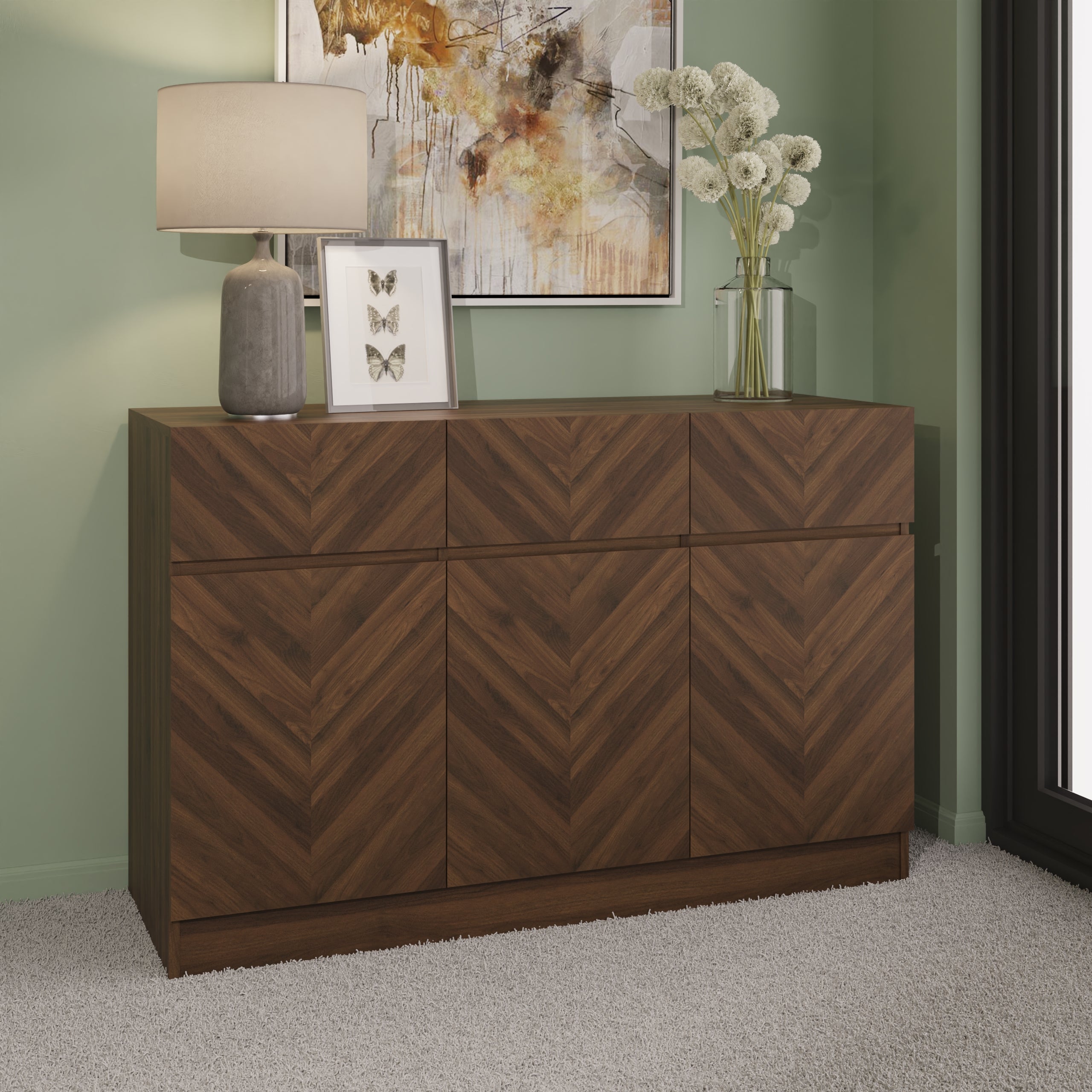 GFW Catania Large Sideboard - Walnut – Bed Factory Direct