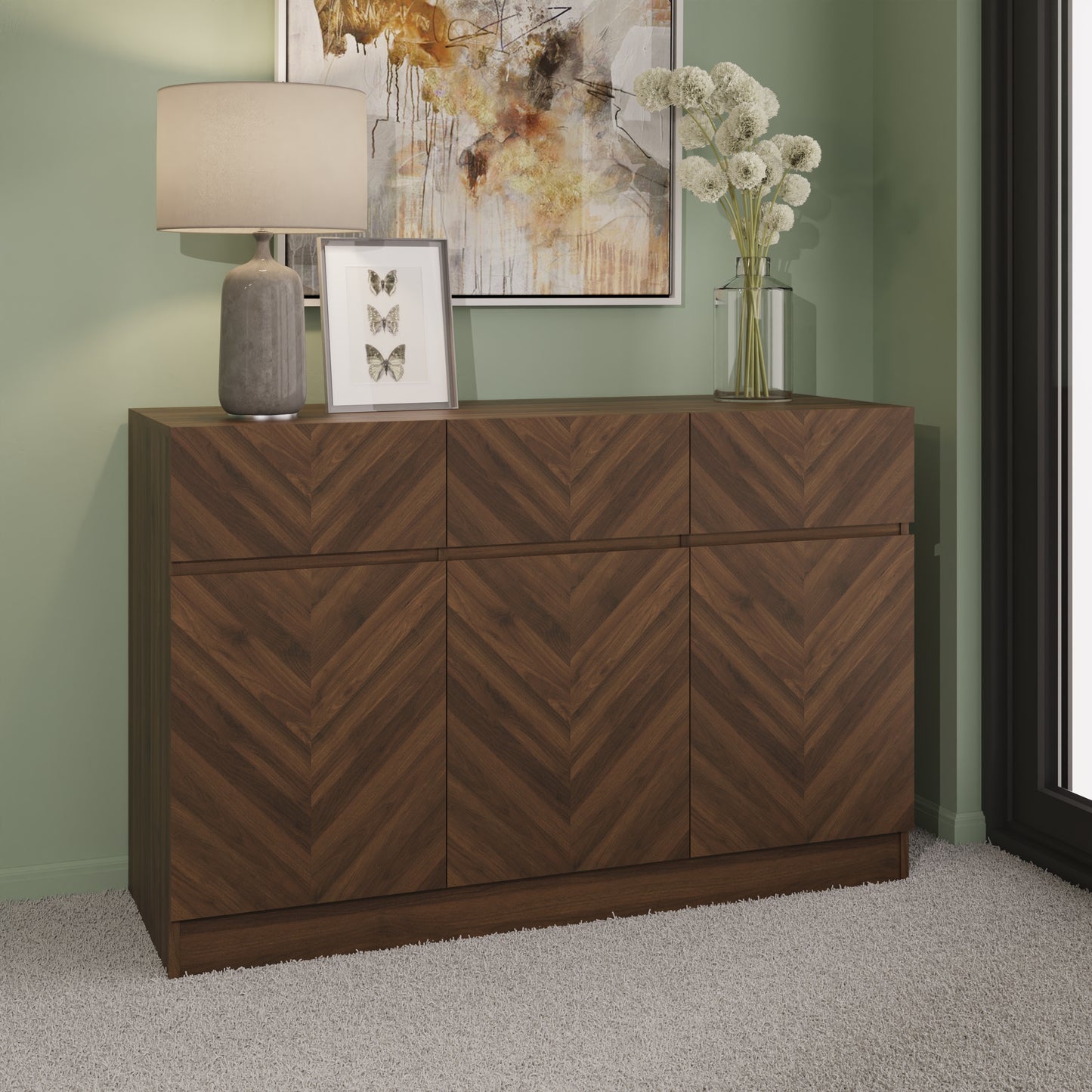 GFW Catania Large Sideboard - Walnut