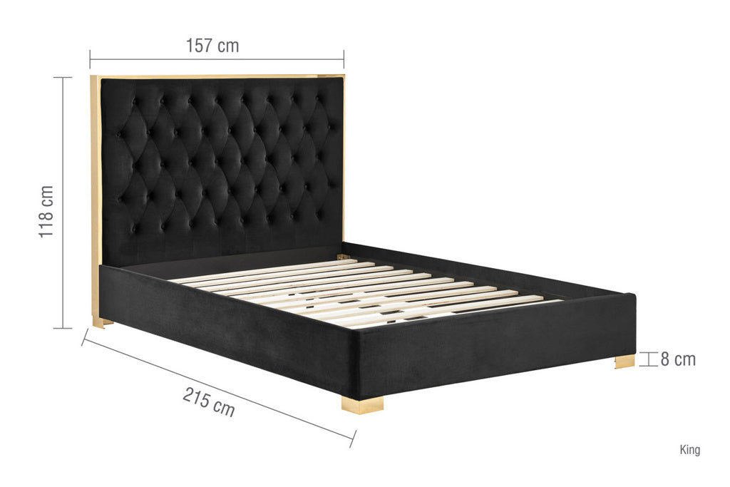 Birlea Chelsea Fabric Bed Frame - Black 4