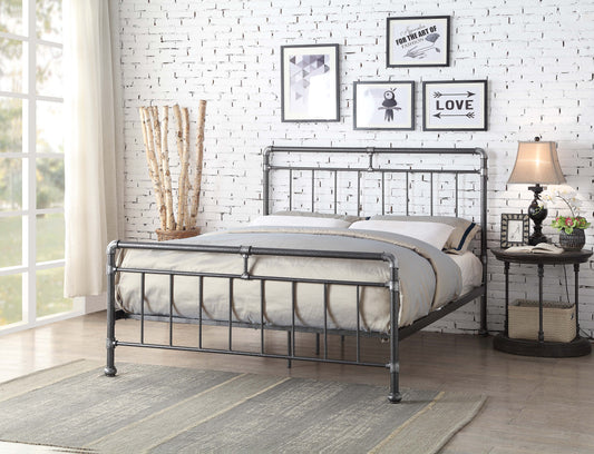 Canberra Metal Bed Frame - Black & Silver