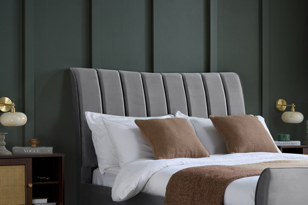 Birlea Clover Fabric Bed - Grey Headboard