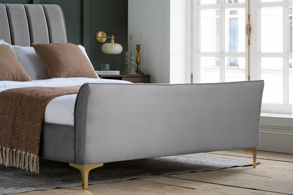 Birlea Clover Fabric Bed - Grey Footboard