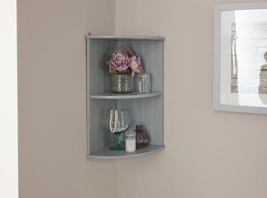 GFW Colonial Corner Wall Shelf Unit - Grey