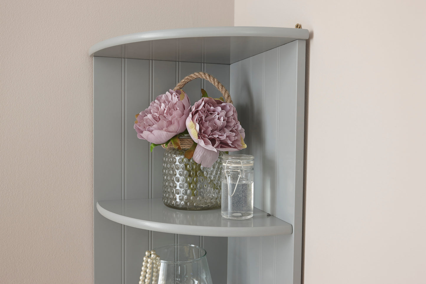 GFW Colonial Corner Wall Shelf Unit - Grey 2