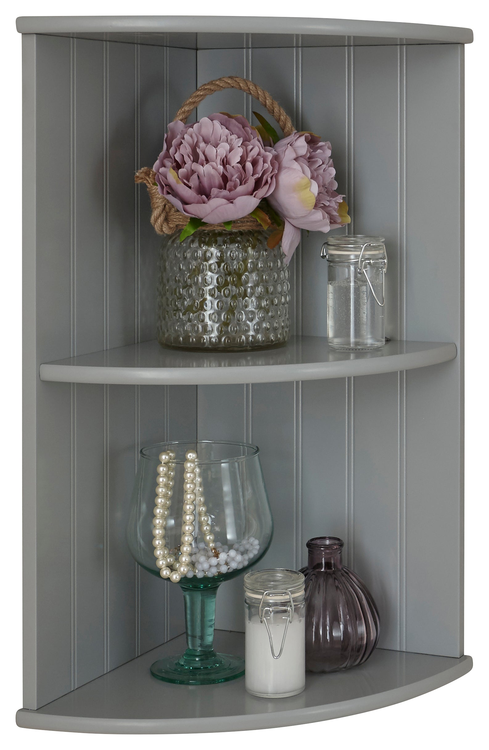 GFW Colonial Corner Wall Shelf Unit - Grey 4