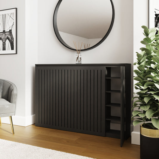 GFW Cooper Storage Radiator Cover - Black Open