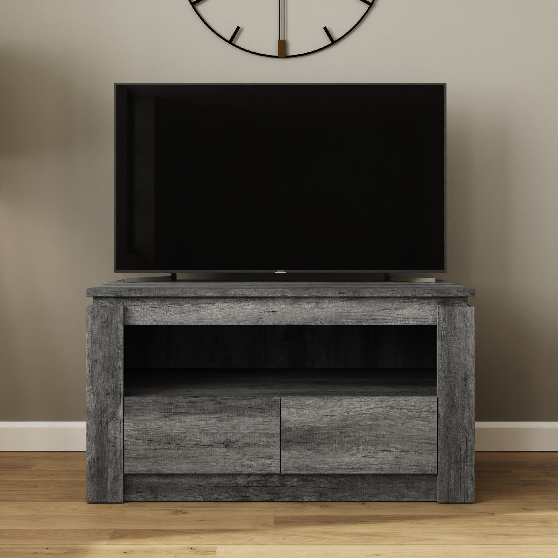 GFW Canyon Charcoal Grey 2 Drawer TV Unit 2