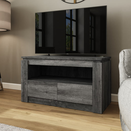 GFW Canyon Charcoal Grey 2 Drawer TV Unit
