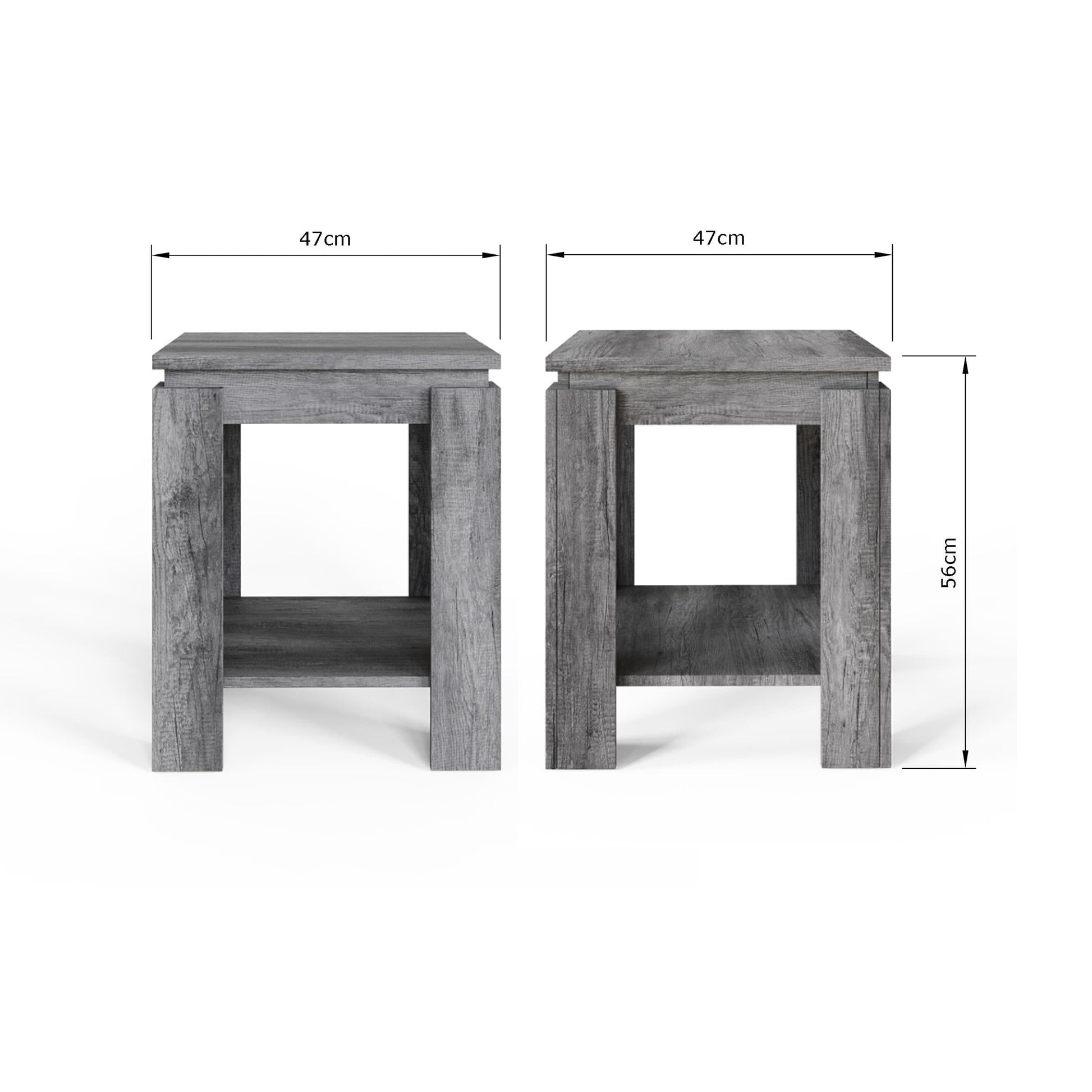 GFW Canyon Charcoal Grey Lamp Table Dimensions