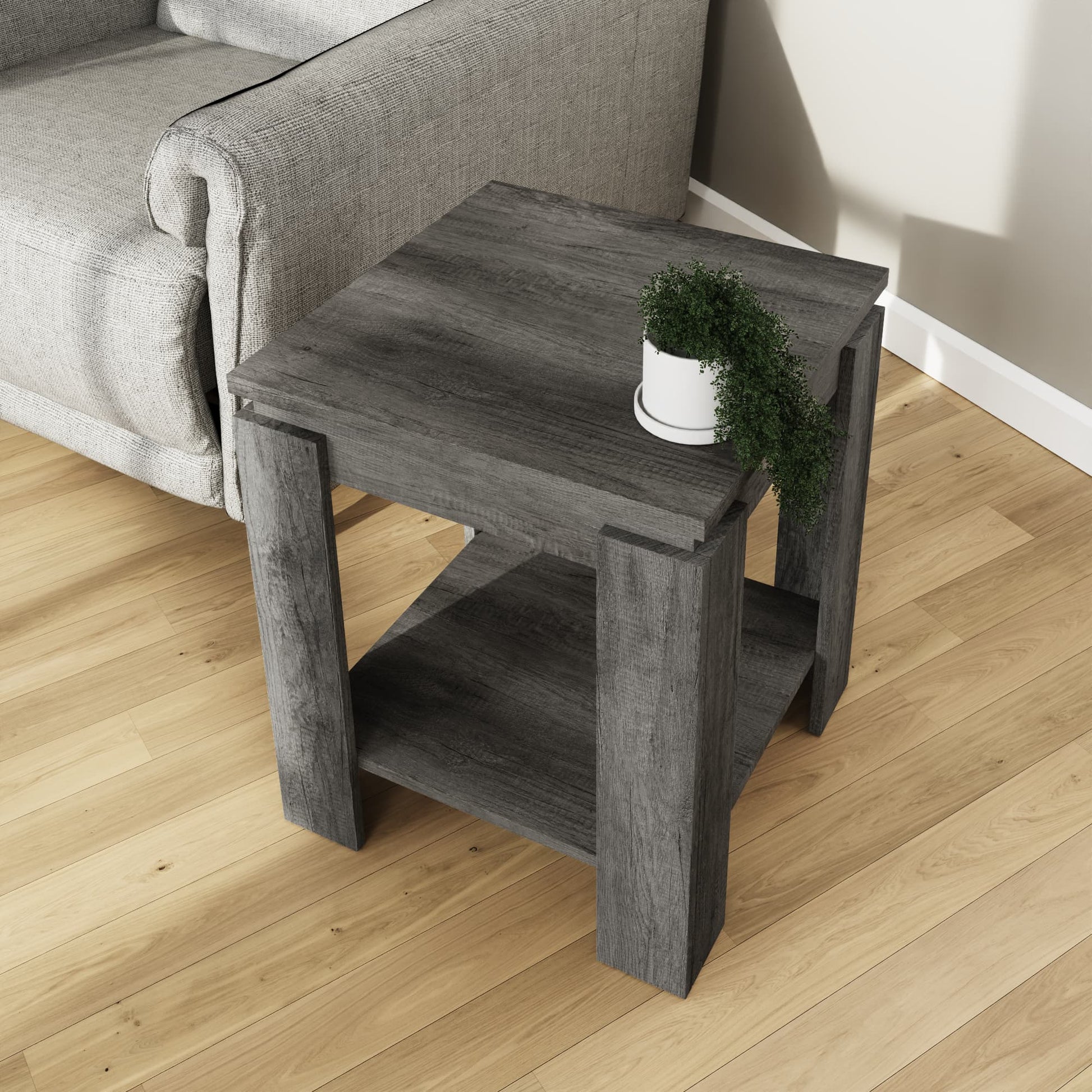 GFW Canyon Charcoal Grey Lamp Table