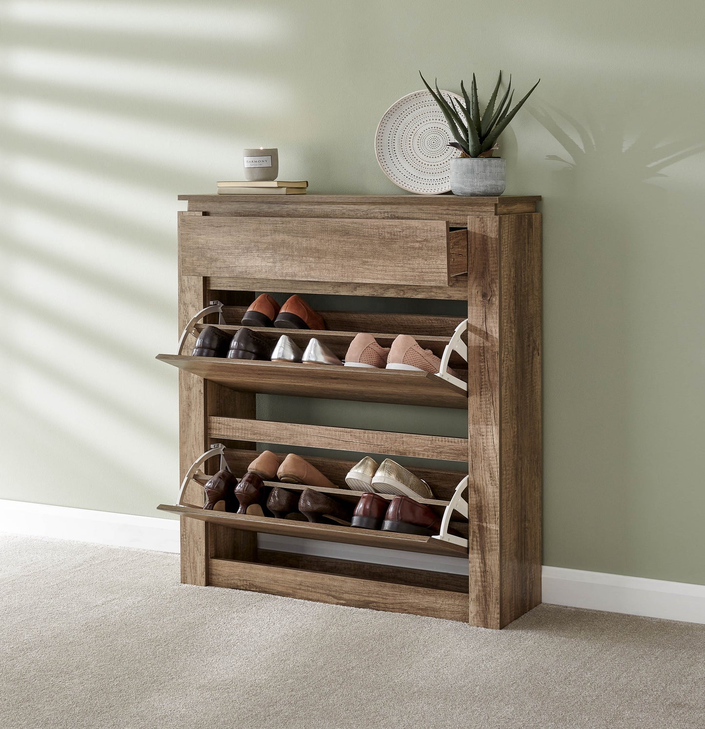 GFW Canyon Oak Shoe Cabinet 3