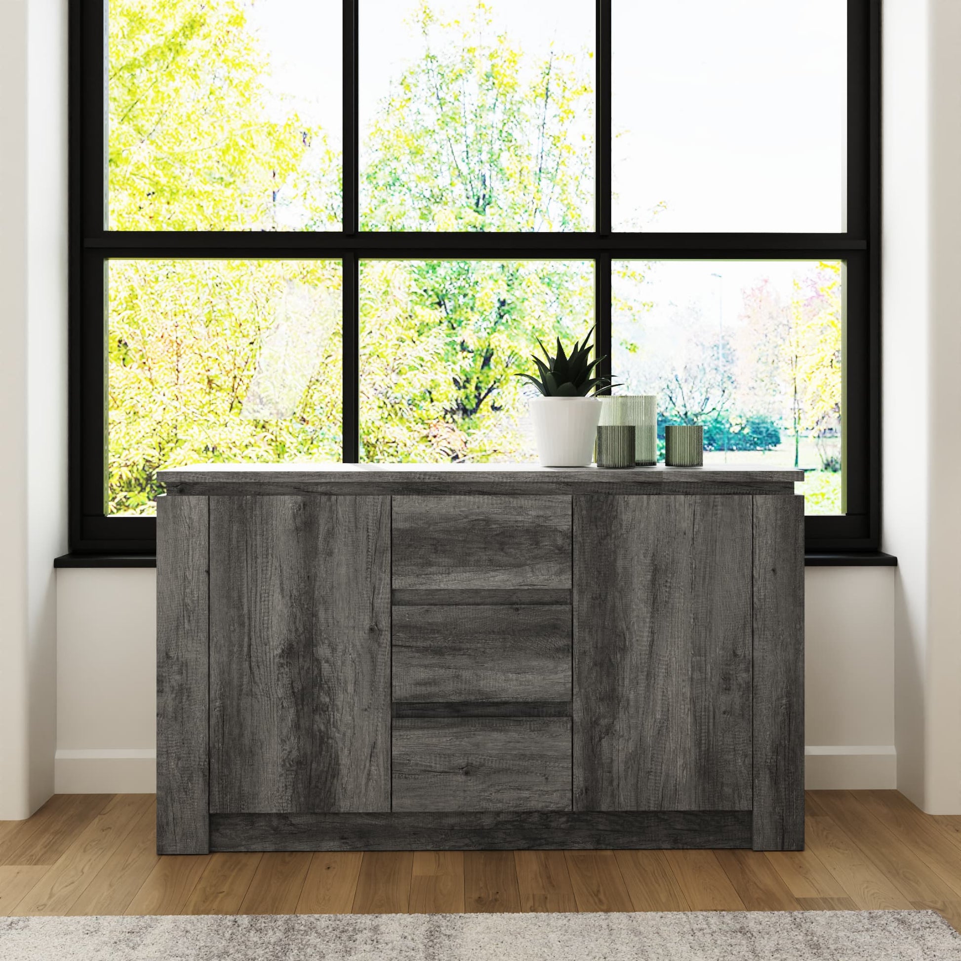 GFW Canyon Charcoal Grey Sideboard 2
