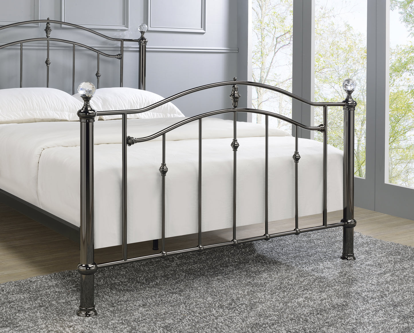 Capstone Metal Bed Frame - Black Chrome 4