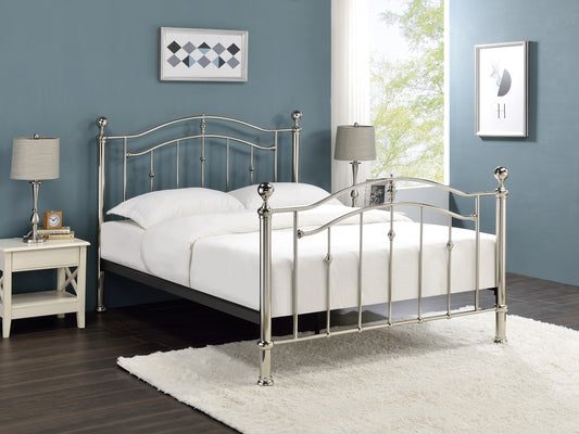 Capstone Metal Bed Frame - Shiny Chrome