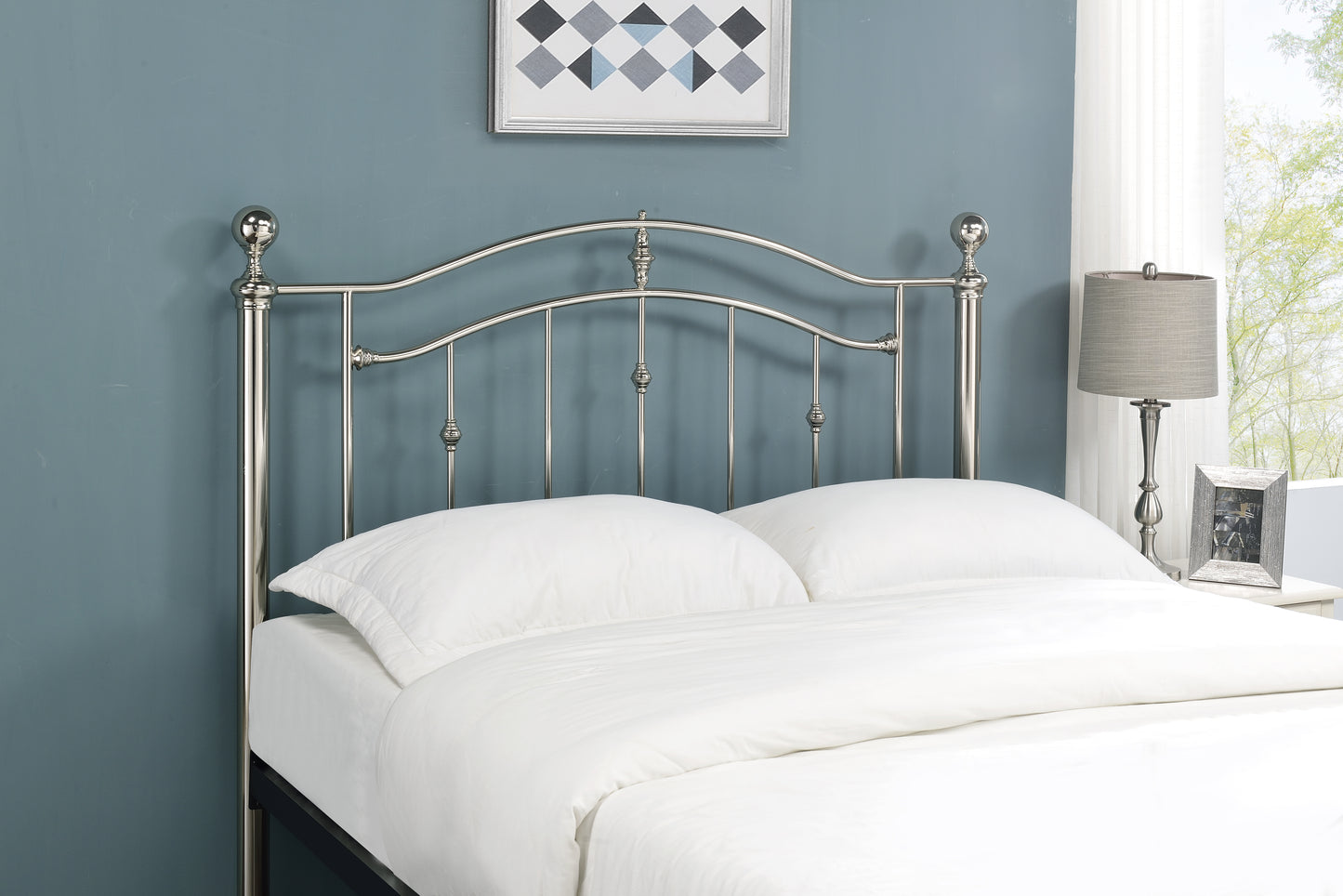 Capstone Metal Bed Frame - Shiny Chrome 3