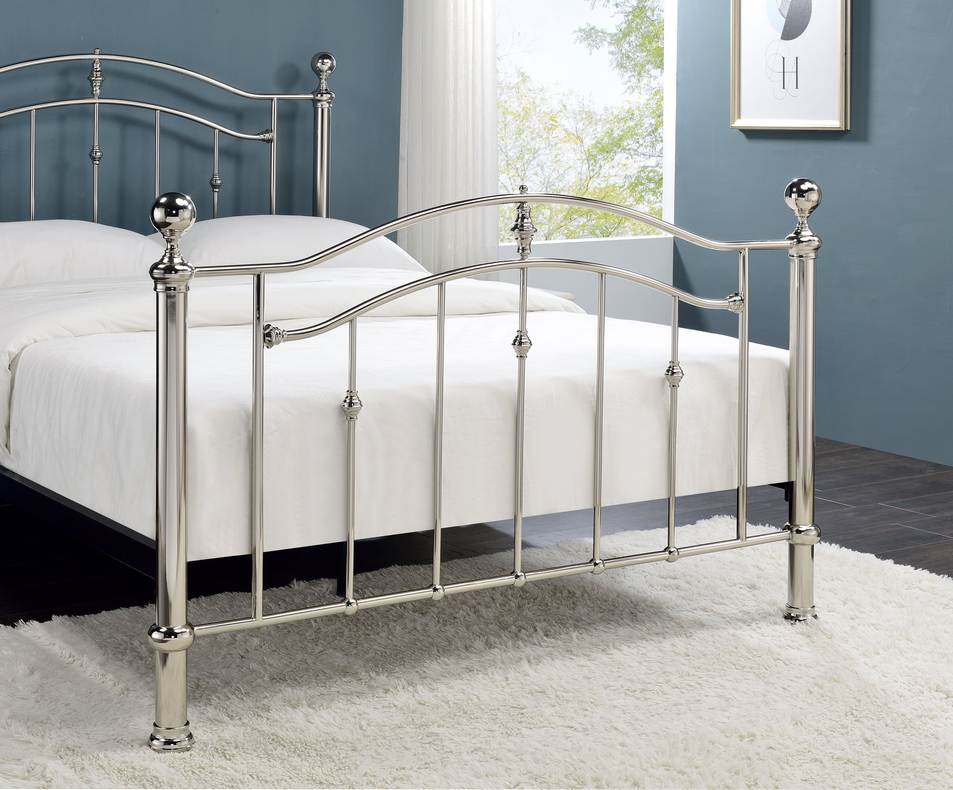 Capstone Metal Bed Frame - Shiny Chrome 4