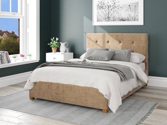 Dione Fabric End Opening Ottoman Bed - Firenza Velour Champagne