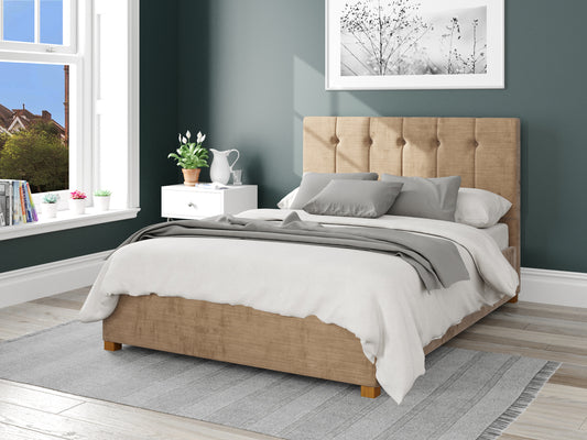 Europa Fabric End Opening Ottoman Bed - Firenza Velour Champagne