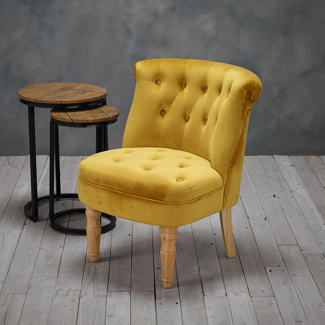 Luminosa Living Carlton Luxury Fabric Chair - Mustard