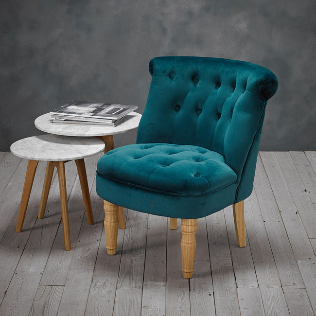 Luminosa Living Carlton Luxury Fabric Chair - Teal