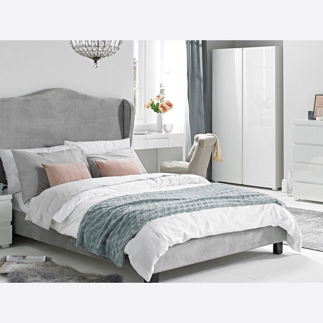 Luminosa Living Cleveland Silver Fabric Bed Frame - Kingsize 2