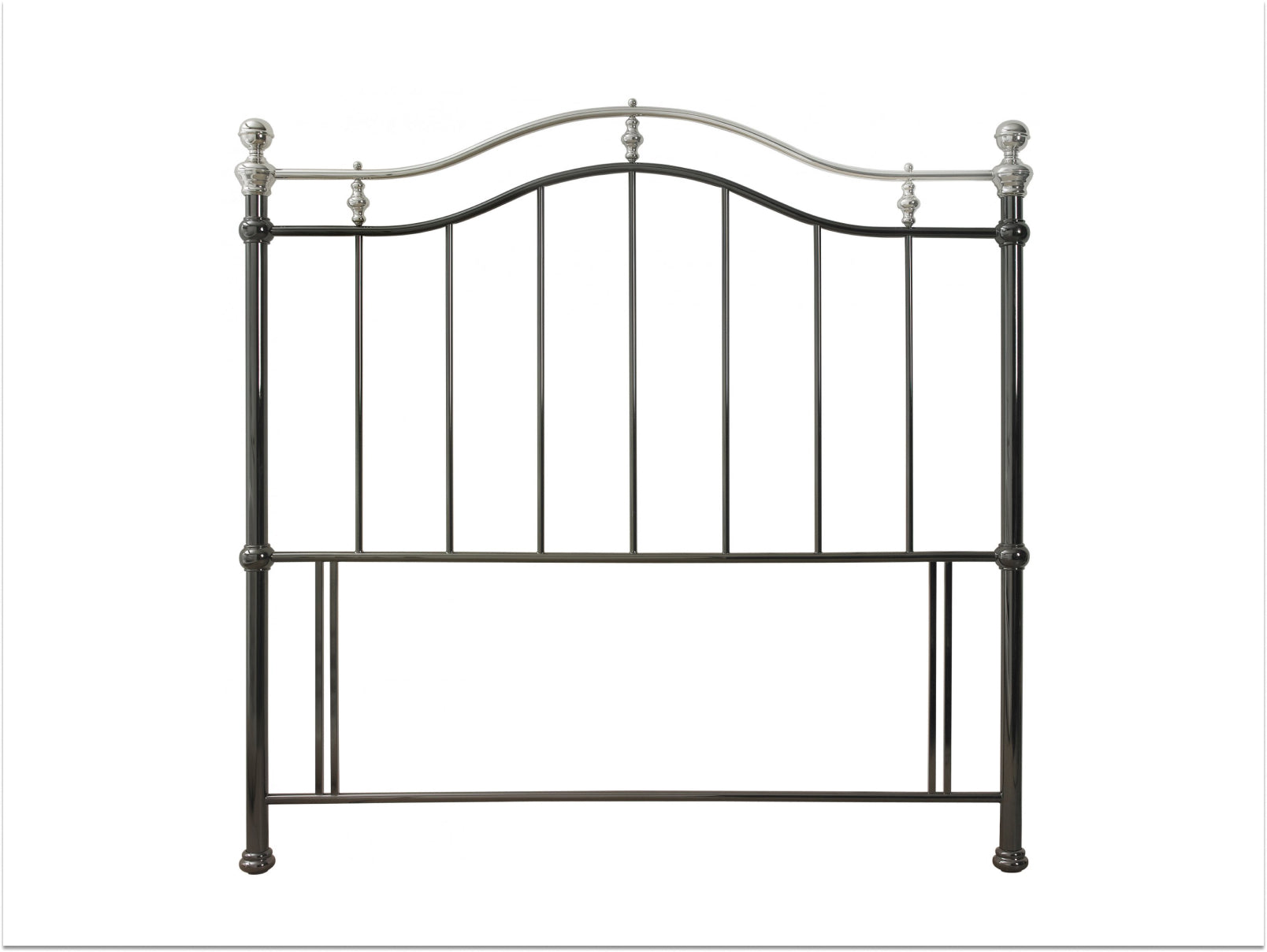 Chloe Black & Shiny Nickel Headboard Double